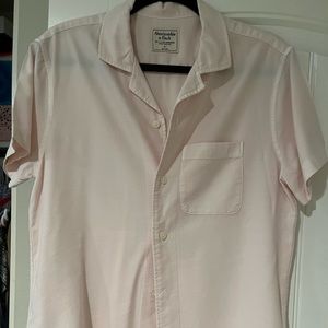 Abercrombie &Fitch pale pink shortsleeved button mens shirt-summer casual!